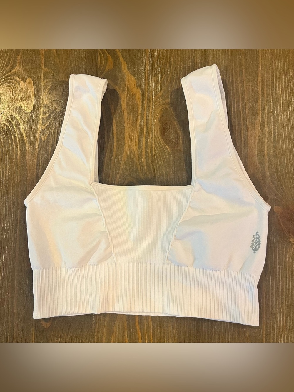 Free People Movement Good Karma Square-Neck Bra White Size XS/S